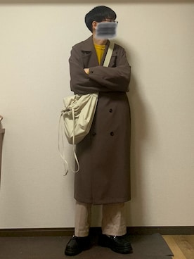 「JUNRED（ジュンレッド）のアイテム（トレンチコート）」を使った、Kaiseiさん（メンズ・164cm）の秋コーディネート