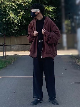 「epnok（エプノック）のアイテム（MA-1）」を使った、Kaiseiさん（メンズ・164cm）の秋コーディネート