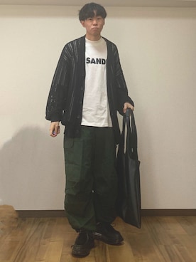 「JUNRED（ジュンレッド）のアイテム（バッグ）」を使った、Kaiseiさん（メンズ・164cm）の春コーディネート