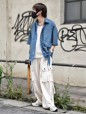 「cii（シー）のアイテム」を使った、KE-ICHIさん（メンズ・177cm）の夏コーディネート
