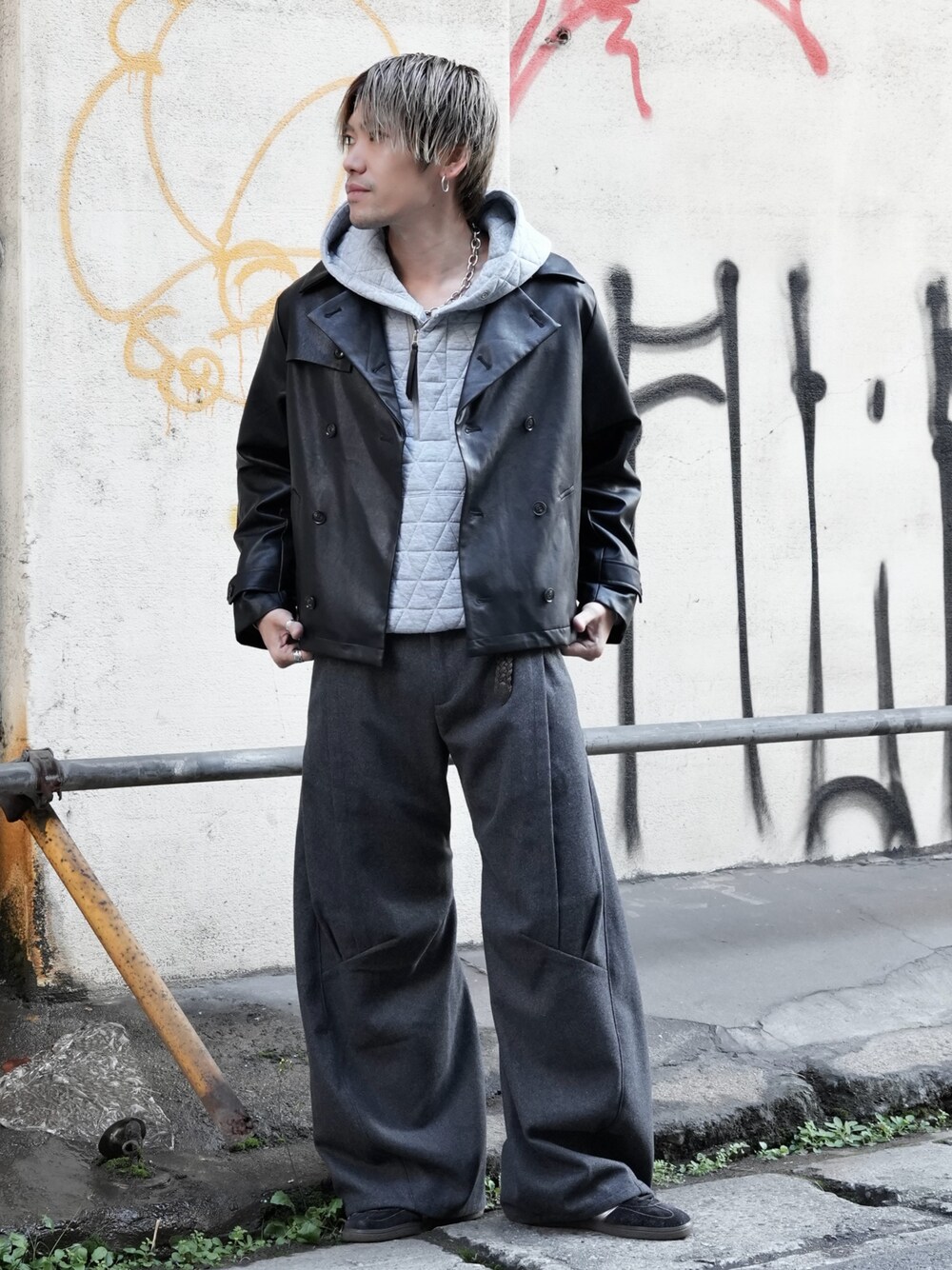 CASPER JOHN（キャスパージョン）の「Melton tuck pants/メルトン