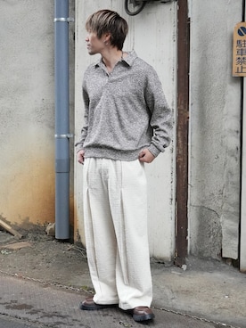 「cii（シー）のアイテム」を使った、KE-ICHIさん（メンズ・177cm）の春コーディネート