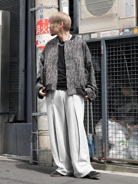 「アイテム（スウェットパンツ）」を使った、KE-ICHIさん（メンズ・177cm）の秋コーディネート