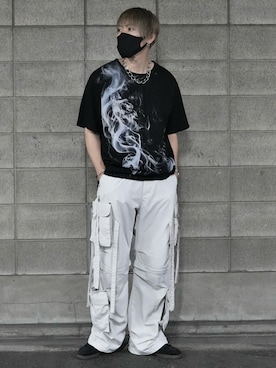 「アイテム（Tシャツ/カットソー）」を使った、KE-ICHIさん（メンズ・177cm）の夏コーディネート