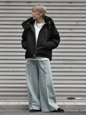 「アイテム（ダウンジャケット/コート）」を使った、KE-ICHIさん（メンズ・177cm）の秋コーディネート