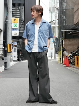 「オープンカラーシャツ」｜KE-ICHIさん（メンズ・177cm）の春コーディネート