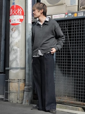 「CASPER JOHN（キャスパージョン）のアイテム」を使った、KE-ICHIさん（メンズ・177cm）の春コーディネート