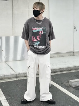 「アイテム（ネックレス）」を使った、KE-ICHIさん（メンズ・177cm）の夏コーディネート
