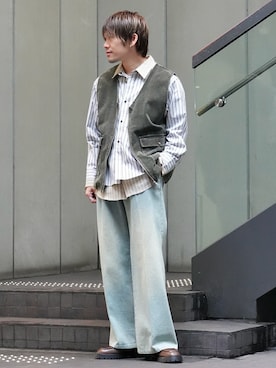 「cii（シー）のアイテム」を使った、KE-ICHIさん（メンズ・177cm）の春コーディネート