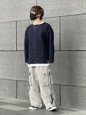 「CASPER JOHN（キャスパージョン）のアイテム（スウェット）」を使った、KE-ICHIさん（メンズ・177cm）の春コーディネート