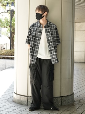 「CASPER JOHN（キャスパージョン）のアイテム」を使った、KE-ICHIさん（メンズ・177cm）の夏コーディネート