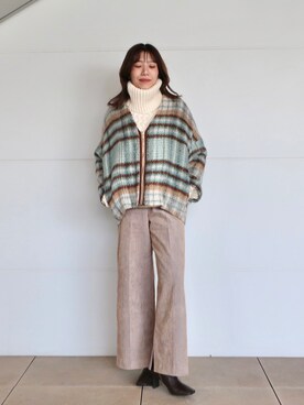 「スクエアトゥ」｜「アイテム（ブルゾン）」を使った、清水 みゆきさん（レディース・157cm）の冬コーディネート