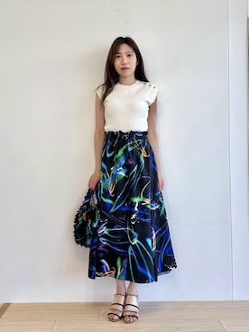 「BUNZABURO（ブンザブロウ）のアイテム（バッグ）」を使った、清水 みゆきさん（レディース・158cm）の夏コーディネート