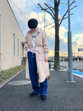 「AVIREX（アヴィレックス）のアイテム（シャツワンピース）」を使った、スーさん（レディース・162cm）の冬コーディネート