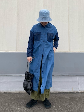 「AVIREX（アヴィレックス）のアイテム（シャツワンピース）」を使った、スーさん（レディース・162cm）の夏コーディネート