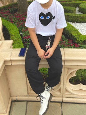 「HUF（ハフ）のアイテム（キーホルダー）」を使った、Riiiimon さん（メンズ・177cm）の夏コーディネート