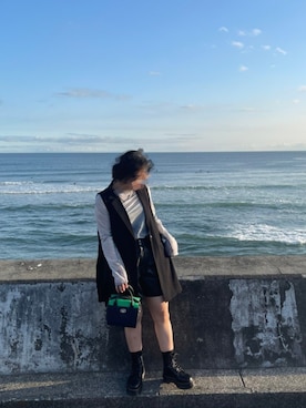 「海」｜「アイテム（その他アウター）」を使った、おとのさん（レディース・156cm）の夏コーディネート