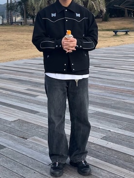 「アイテム（その他アウター）」を使った、棋士藤井聡太の将棋トレーニングさん（メンズ・166cm）の秋コーディネート