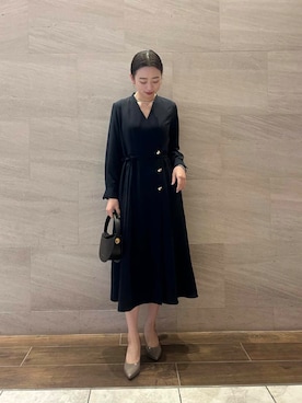 「カシュクールワンピース」｜MIREIさん（レディース・165cm）の冬コーディネート