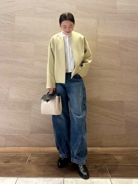 「URBAN RESEARCH ROSSO WOMEN（アーバンリサーチ　ロッソ）のアイテム（ノーカラージャケット）」を使った、MIREIさん（レディース・165cm）の冬コーディネート