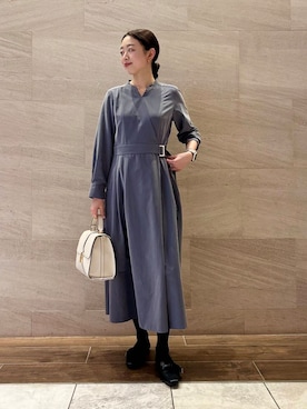 「カシュクールワンピース」｜MIREIさん（レディース・165cm）の冬コーディネート