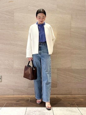「URBAN RESEARCH ROSSO WOMEN（アーバンリサーチ　ロッソ）のアイテム（ノーカラージャケット）」を使った、MIREIさん（レディース・165cm）の春コーディネート