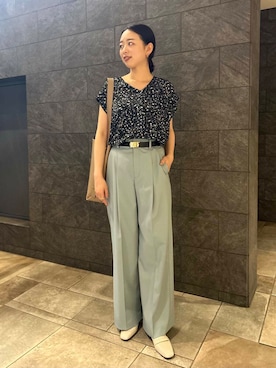 「アイテム（トートバッグ）」を使った、MIREIさん（レディース・165cm）の夏コーディネート