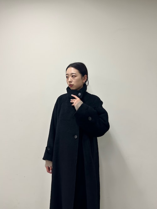 高級【アルパカ95%】幸せなフワフワ感♪ 2WAY 丸襟 コート ベルアステカ ベビーアルパカダブルフェイスコートMH125 madameH CLOSET オンライン