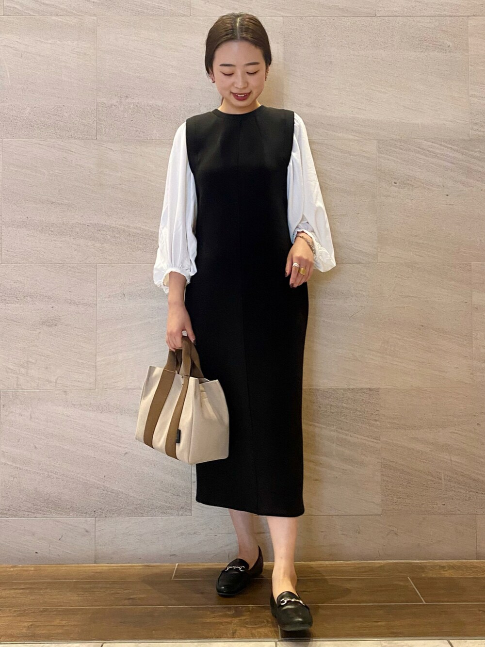 TORRAZZO DONNA ダンボールニット×ブラウス ワンピース ルクールブラン