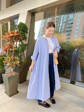 「JOURNAL STANDARD relume（ジャーナルスタンダード　レリューム）のアイテム（シャツワンピース）」を使った、しちゃんさん（レディース・166cm）の秋コーディネート