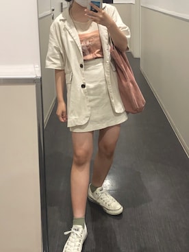 「GOGOSING（ゴゴシング）のアイテム（ジャケット/アウター）」を使った、ナオさん（レディース・146cm）の夏コーディネート