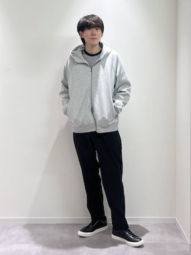 「GLOBAL WORK（グローバルワーク）のリッチクリーンスウェット/クルー/576826（スウェット、ブラック系）」を使った、おませさん（メンズ・175cm）の春コーディネート