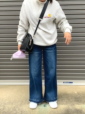 「carhartt」｜　のんぴさん（レディース・154cm）の冬コーディネート