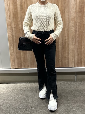 「へザー」｜「アイテム（パンツ）」を使った、　のんぴさん（レディース・154cm）の冬コーディネート