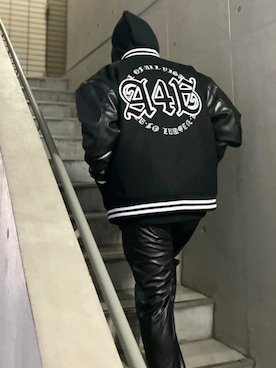 「A4A（エーフォーエー）のアイテム（スタジャン）」を使った、TAIGAさん（メンズ・168cm）の秋コーディネート