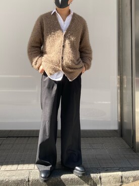 カーディガン ボレロを使った 白シャツ のメンズ人気ファッションコーディネート Wear