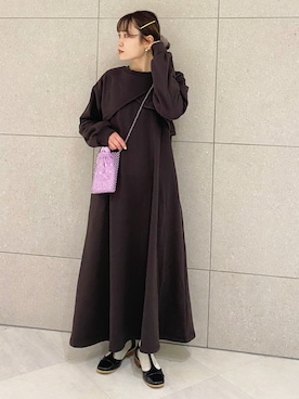 「ビーズバッグ」｜「アイテム（パンプス）」を使った、harumi ootukaさん（レディース・155cm）の冬コーディネート