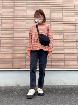 「ニコアンド」｜「アイテム（スリッポン）」を使った、ちろさん（レディース・152cm）の秋コーディネート