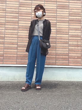 「ニコアンド」｜「アイテム（スラックス）」を使った、ちろさん（レディース・152cm）の夏コーディネート