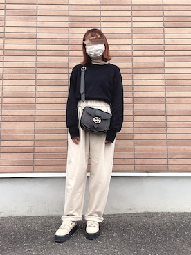 「COACH」｜「アイテム（スリッポン）」を使った、ちろさん（レディース・152cm）の冬コーディネート