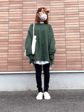 「LAKOLE（ラコレ）のアイテム（チュニック）」を使った、ちろさん（レディース・152cm）の冬コーディネート