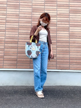 「アイテム（タンクトップ、グレー系）」を使った、ちろさん（レディース・152cm）の夏コーディネート