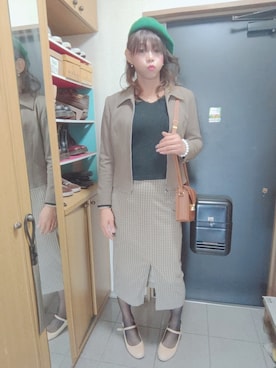 「レトロ」｜「アイテム（ブルゾン）」を使った、メグミ   ☆海乃  恵さん（レディース・171cm）の春コーディネート