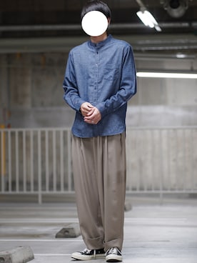 「ADRER（アドラー）の【ADRER】The ring（リング）」を使った、なおゑさん（メンズ・180cm）の秋コーディネート