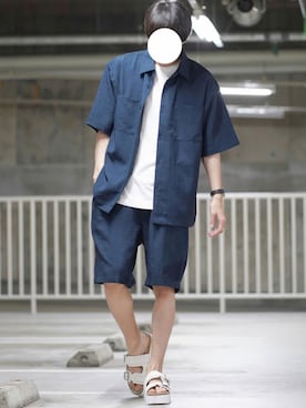 「COOLなこのコが仲間入り」｜「アイテム（セットアップ）」を使った、なおゑさん（メンズ・180cm）の夏コーディネート