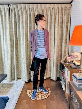 「アイテム（クラッチバッグ）」を使った、abataroさん（メンズ・180cm）の秋コーディネート