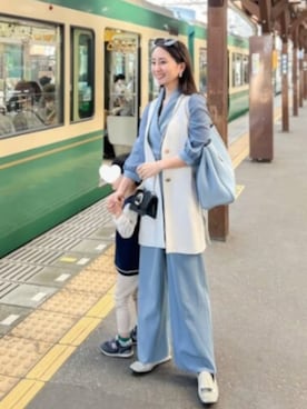 「アイテム（パンツドレス）」を使った、DRESS PLUSさん（レディース・165cm）の冬コーディネート