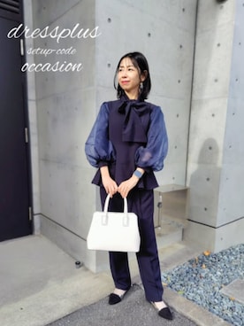 「アイテム（パンツドレス）」を使った、DRESS PLUSさん（レディース・160cm）の冬コーディネート