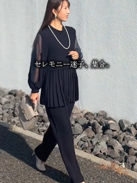 「アイテム（パンツドレス）」を使った、DRESS PLUSさん（レディース・168cm）の冬コーディネート