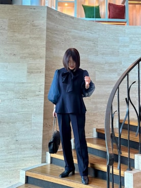 「アイテム（パンツドレス）」を使った、DRESS PLUSさん（レディース・165cm）の冬コーディネート